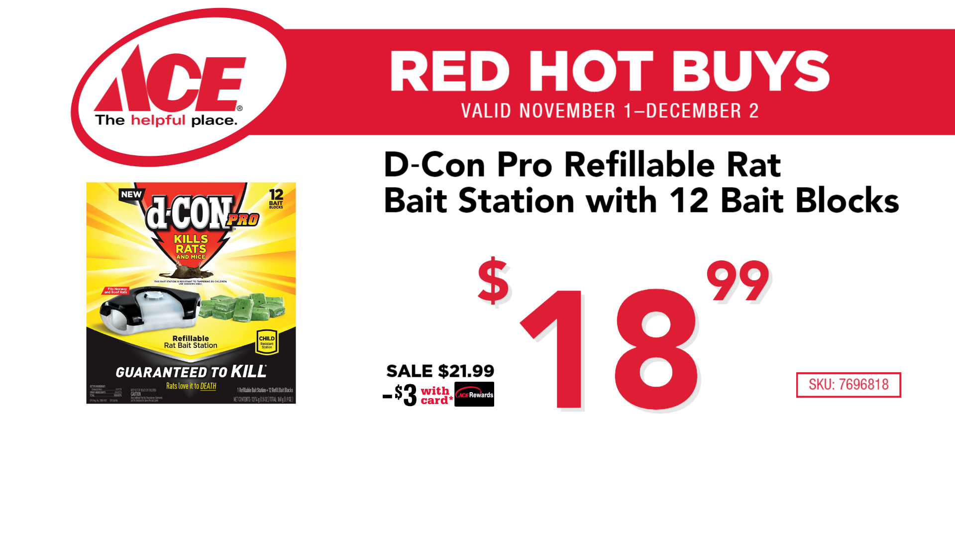 Charlevoix Ace Hardware November 2019 Red Hot Buys